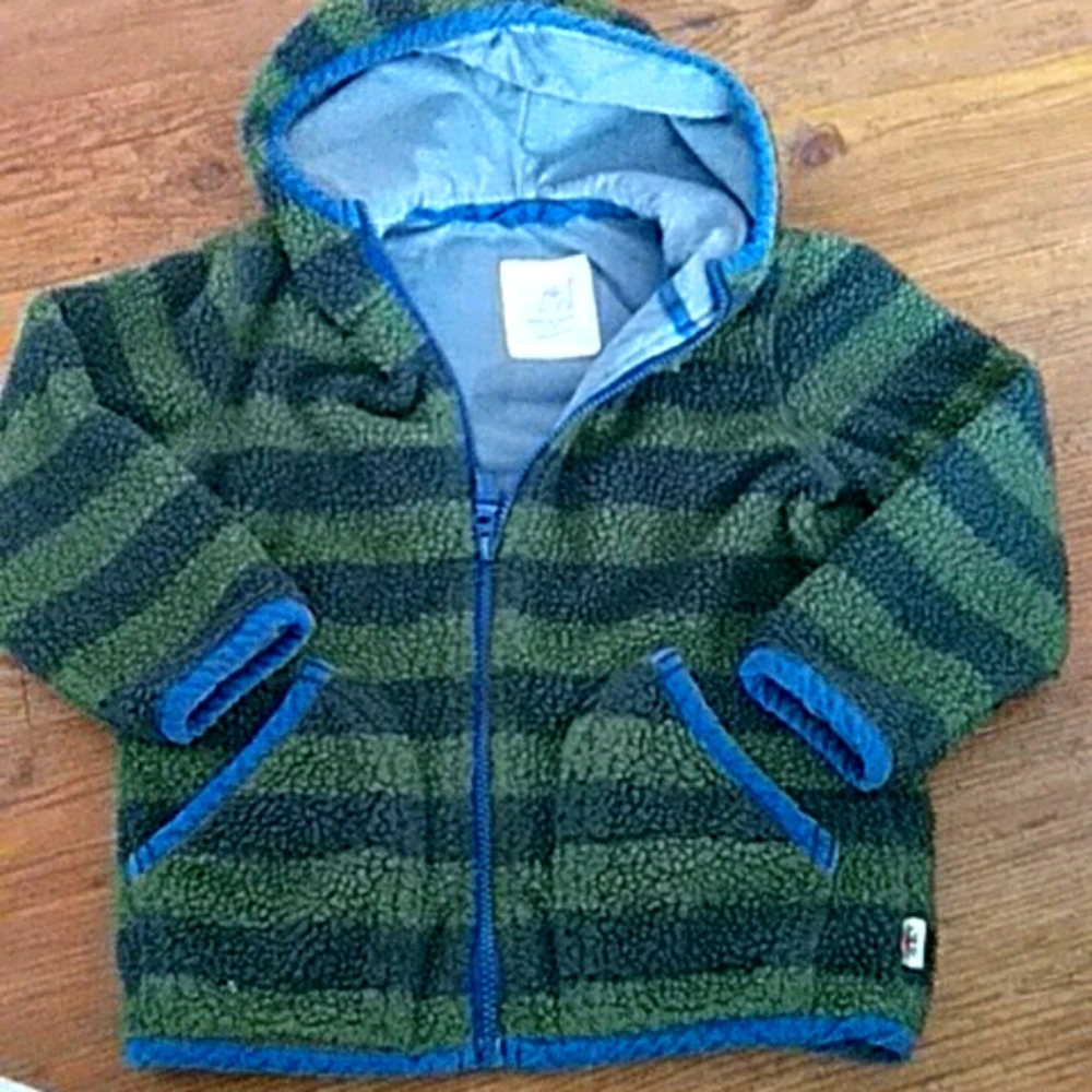 Mini Boden striped sherpa size 4/5 jacket